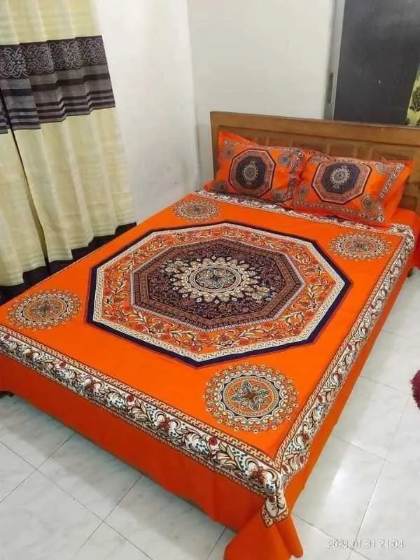 Luxury King size Bed Sheet with Matching Pillow covers