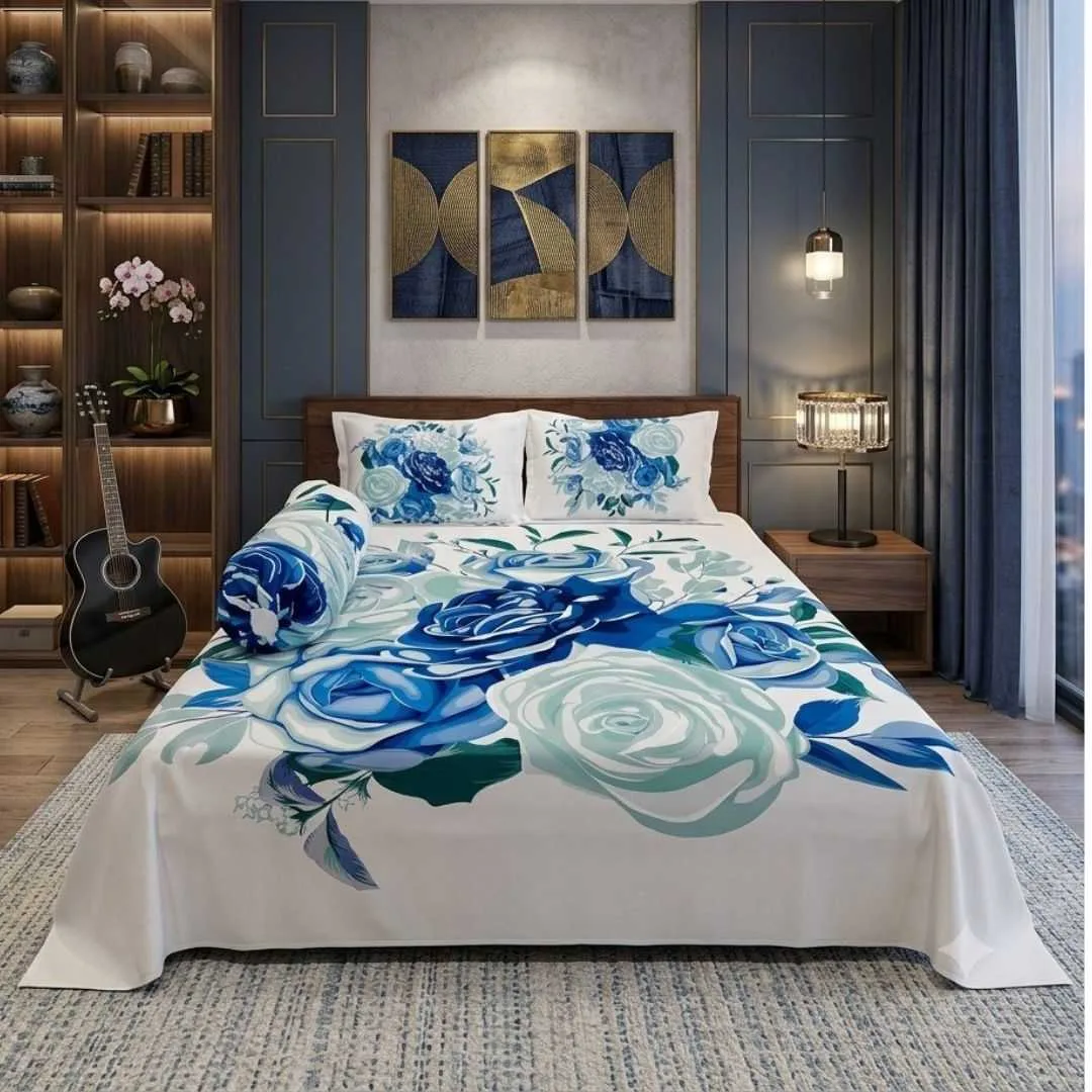 Luxury King size Bed Sheet with Matching Pillow covers