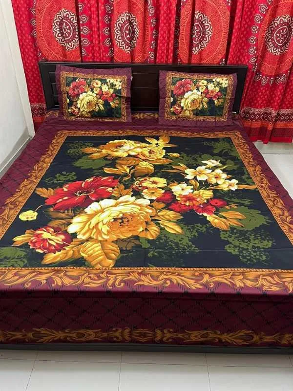 Luxury King size Bed Sheet with Matching Pillow covers