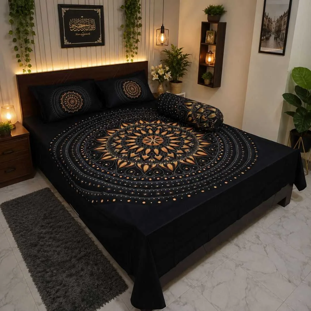 Luxury King size Bed Sheet with Matching Pillow covers