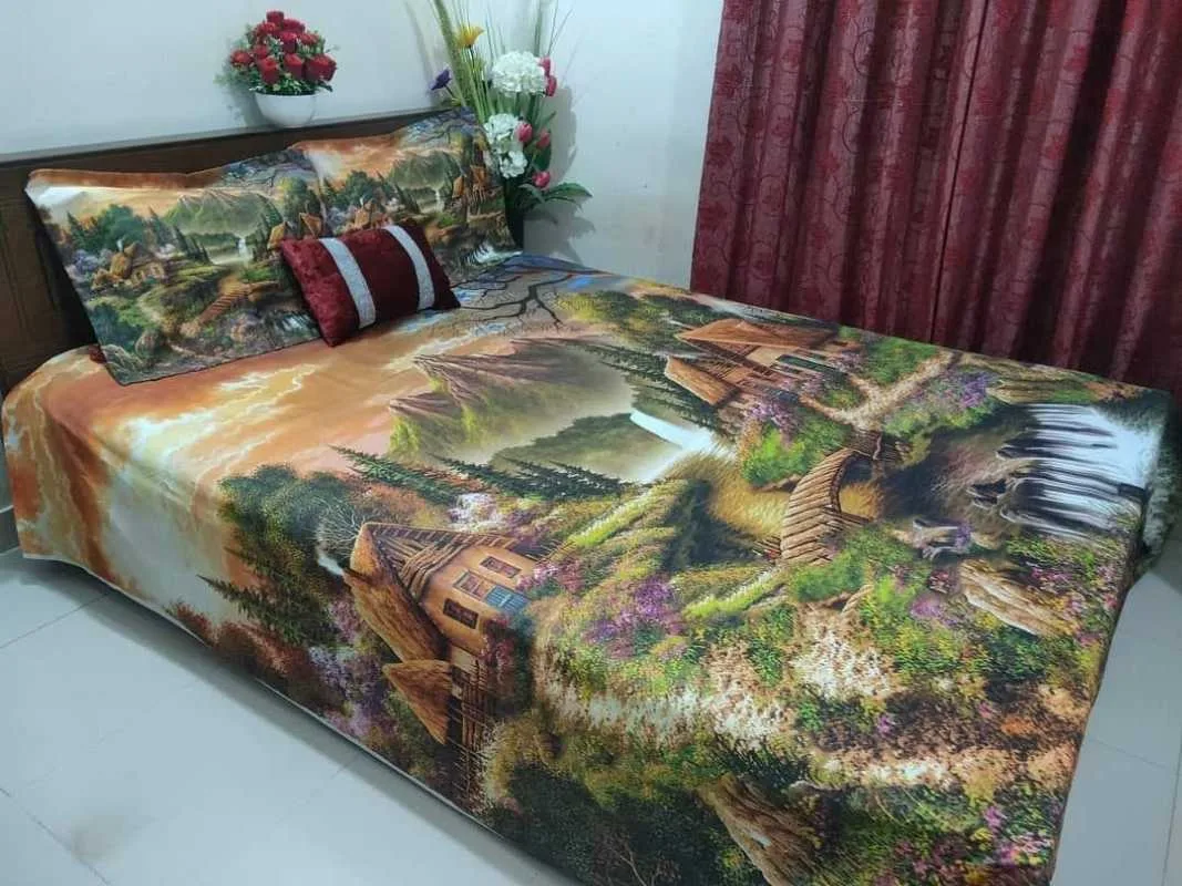 Luxury King size Bed Sheet with Matching Pillow covers