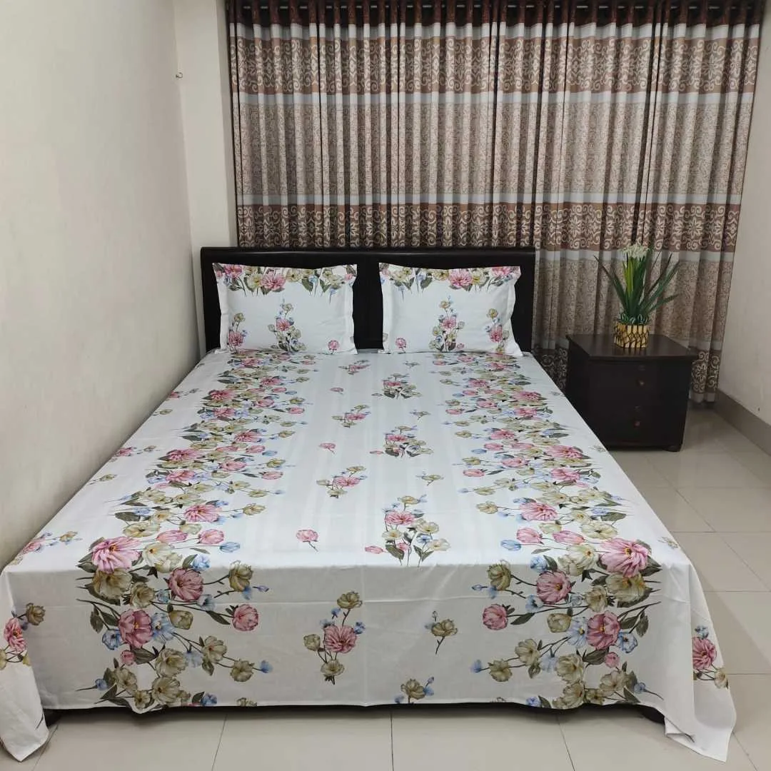 Luxury King size Bed Sheet with Matching Pillow covers