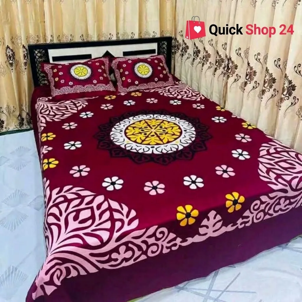Luxury King size Bed Sheet with Matching Pillow covers