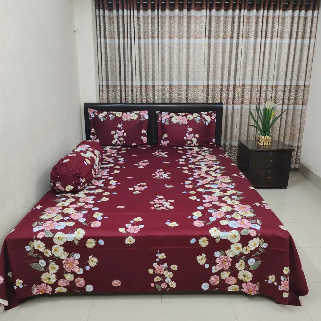 Luxury King size Bed Sheet with Matching Pillow covers