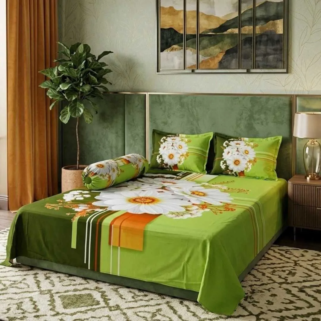 Luxury King size Bed Sheet with Matching Pillow covers