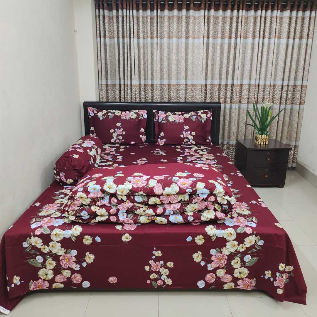 Premium Quality Twill Cotton Comforter 5 Pcs Set
