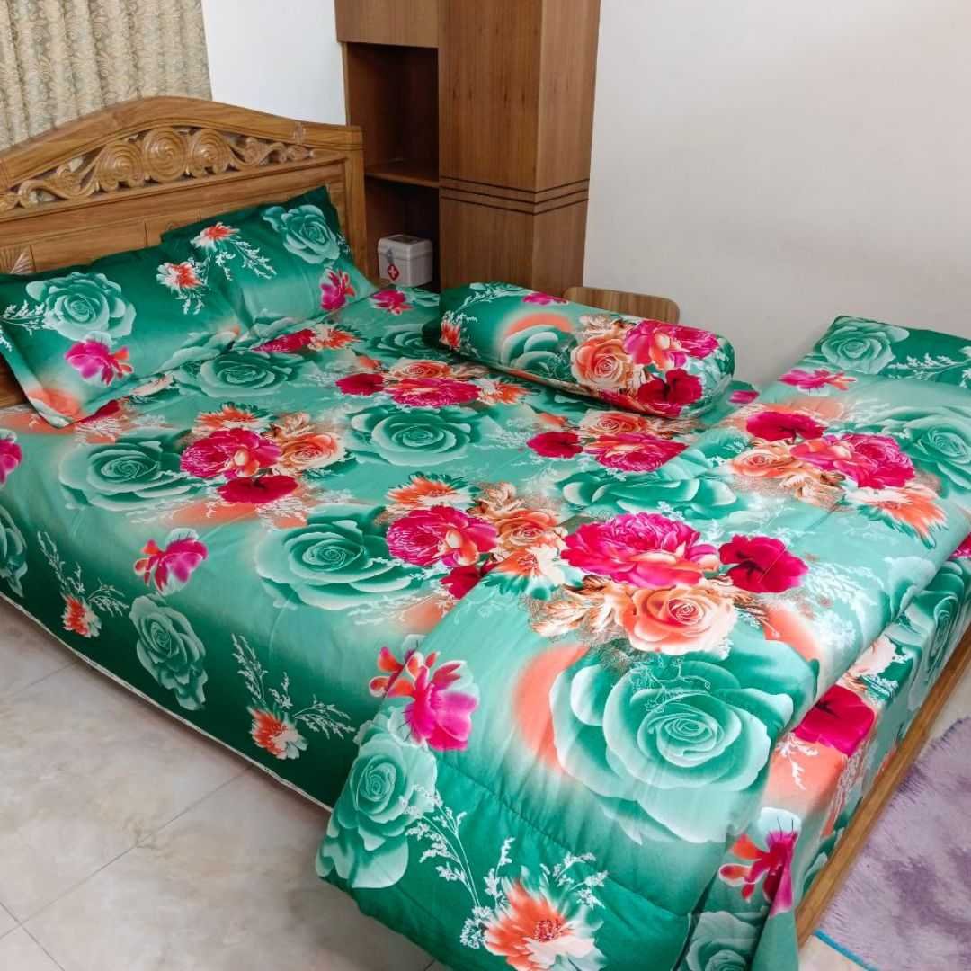 Premium Quality Twill Cotton Comforter 5 Pcs Set