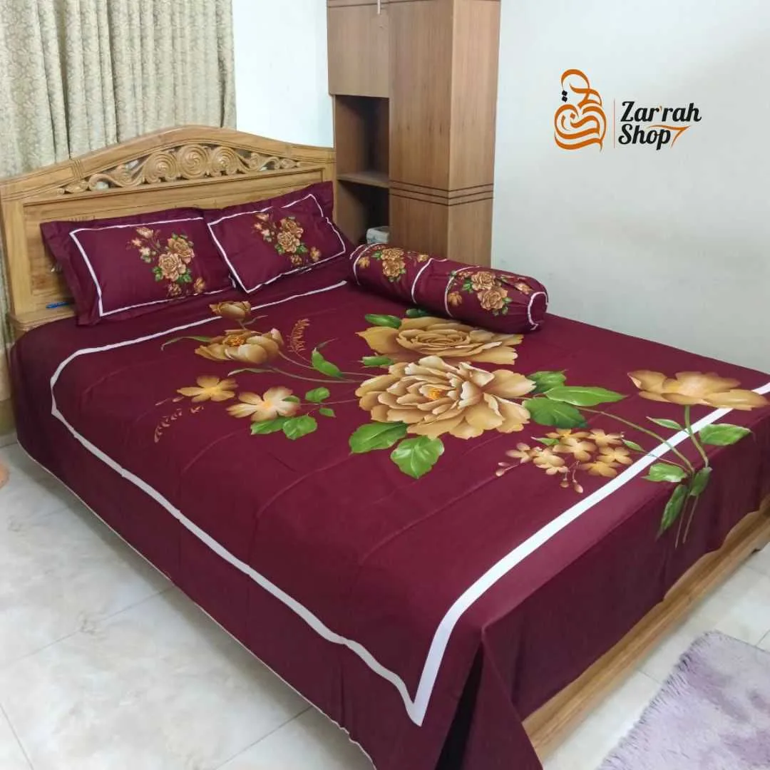 Luxury King size Bed Sheet with Matching Pillow covers