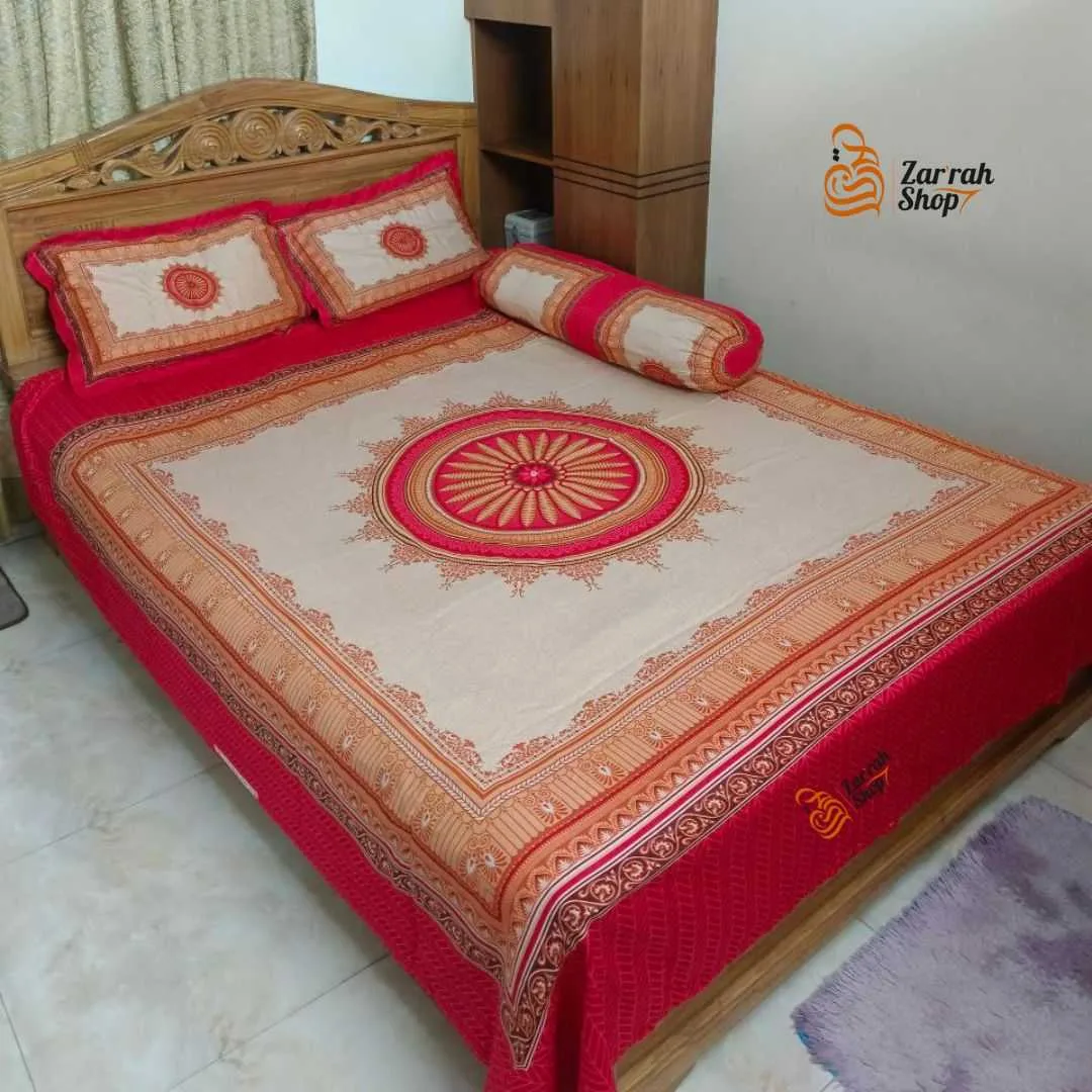 Luxury King size Bed Sheet with Matching Pillow covers