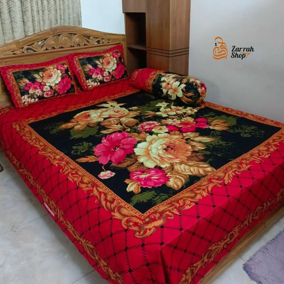 Luxury King size Bed Sheet with Matching Pillow covers