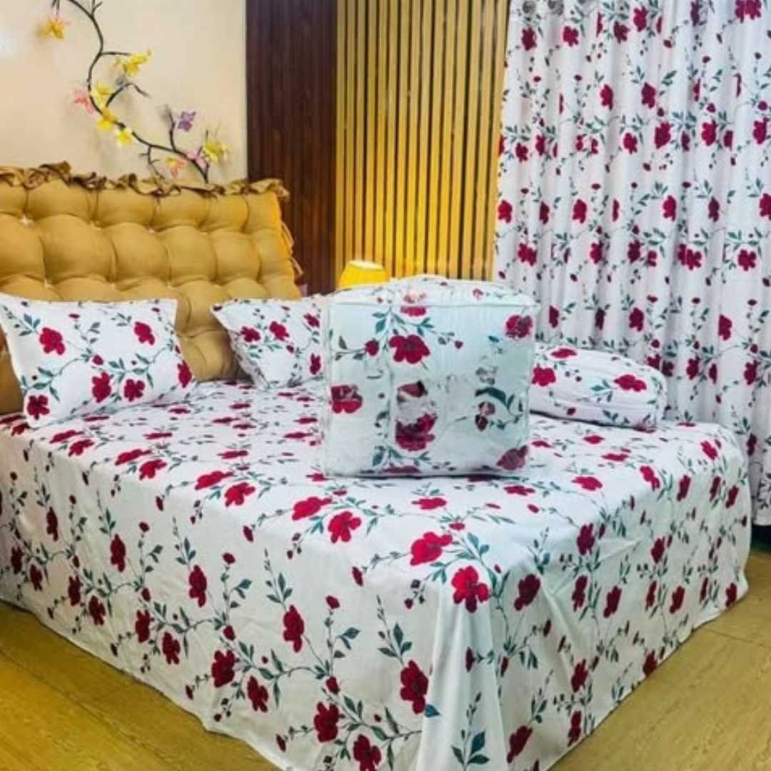 Premium Quality Twill Cotton Comforter 5 Pcs Set
