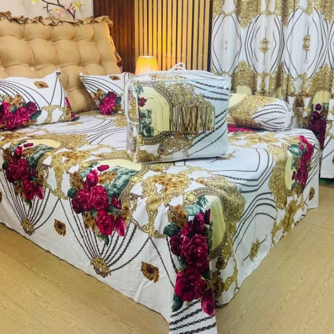 Premium Quality Twill Cotton Comforter 5 Pcs Set