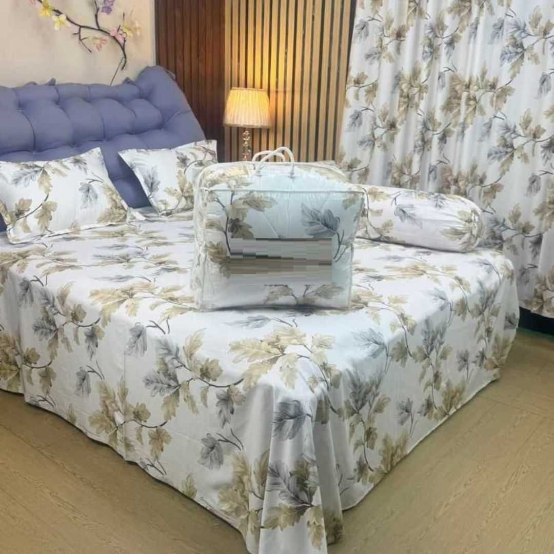 Premium Quality Twill Cotton Comforter 5 Pcs Set