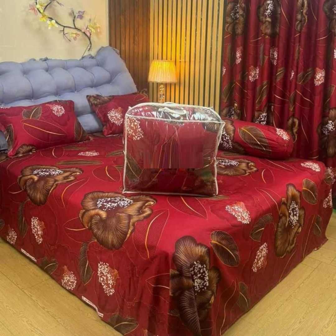 Premium Quality Twill Cotton Comforter 5 Pcs Set