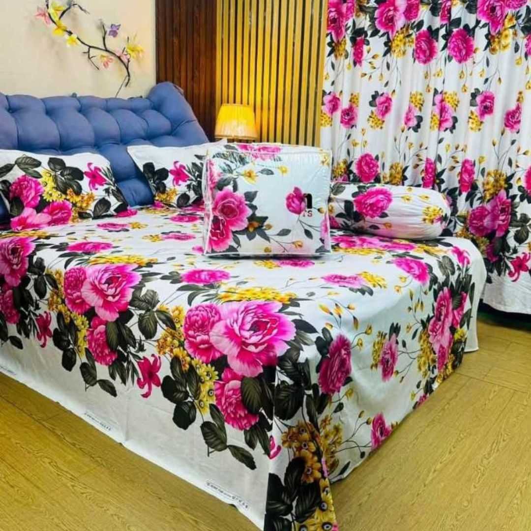 Premium Quality Twill Cotton Comforter 5 Pcs Set