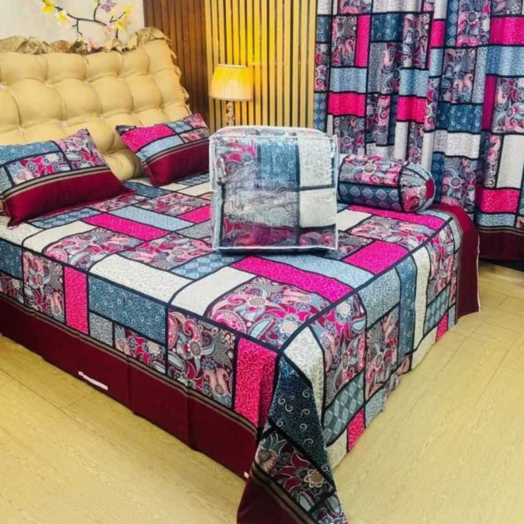 Premium Quality Twill Cotton Comforter 5 Pcs Set