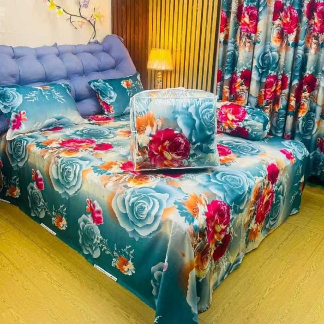 Premium Quality Twill Cotton Comforter 5 Pcs Set