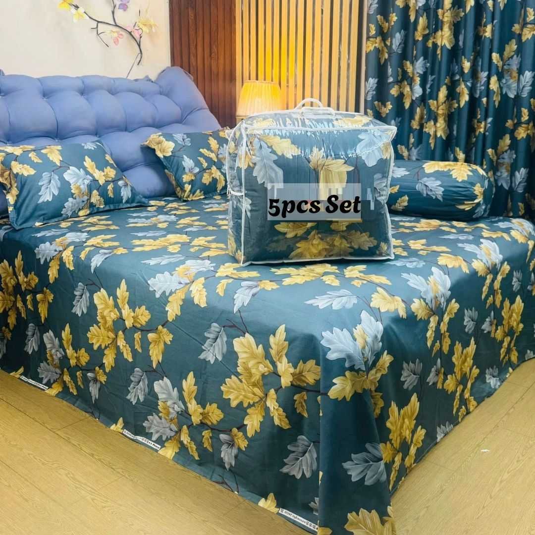 Premium Quality Twill Cotton Comforter 5 Pcs Set