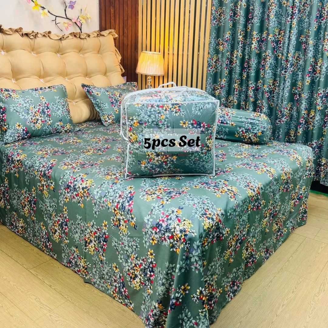 Premium Quality Twill Cotton Comforter 5 Pcs Set