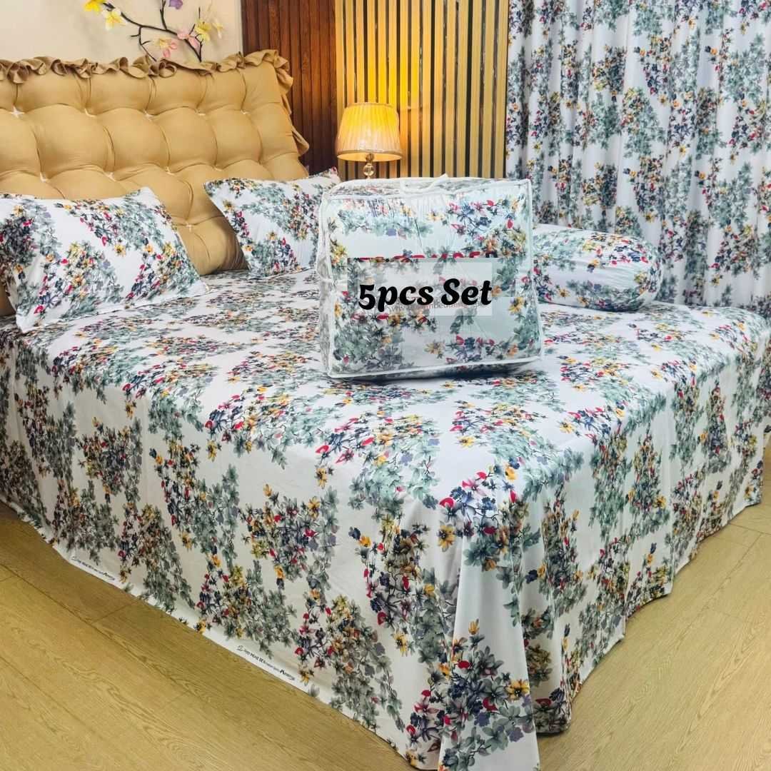 Premium Quality Twill Cotton Comforter 5 Pcs Set