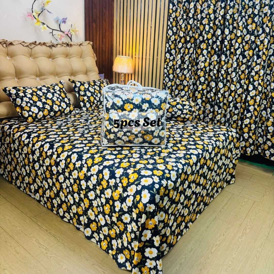 Premium Quality Twill Cotton Comforter 5 Pcs Set