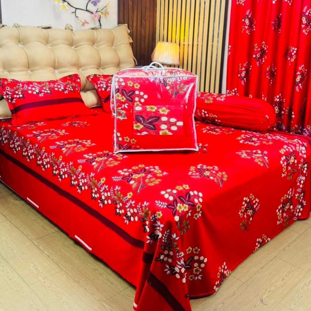 Premium Quality Twill Cotton Comforter 5 Pcs Set