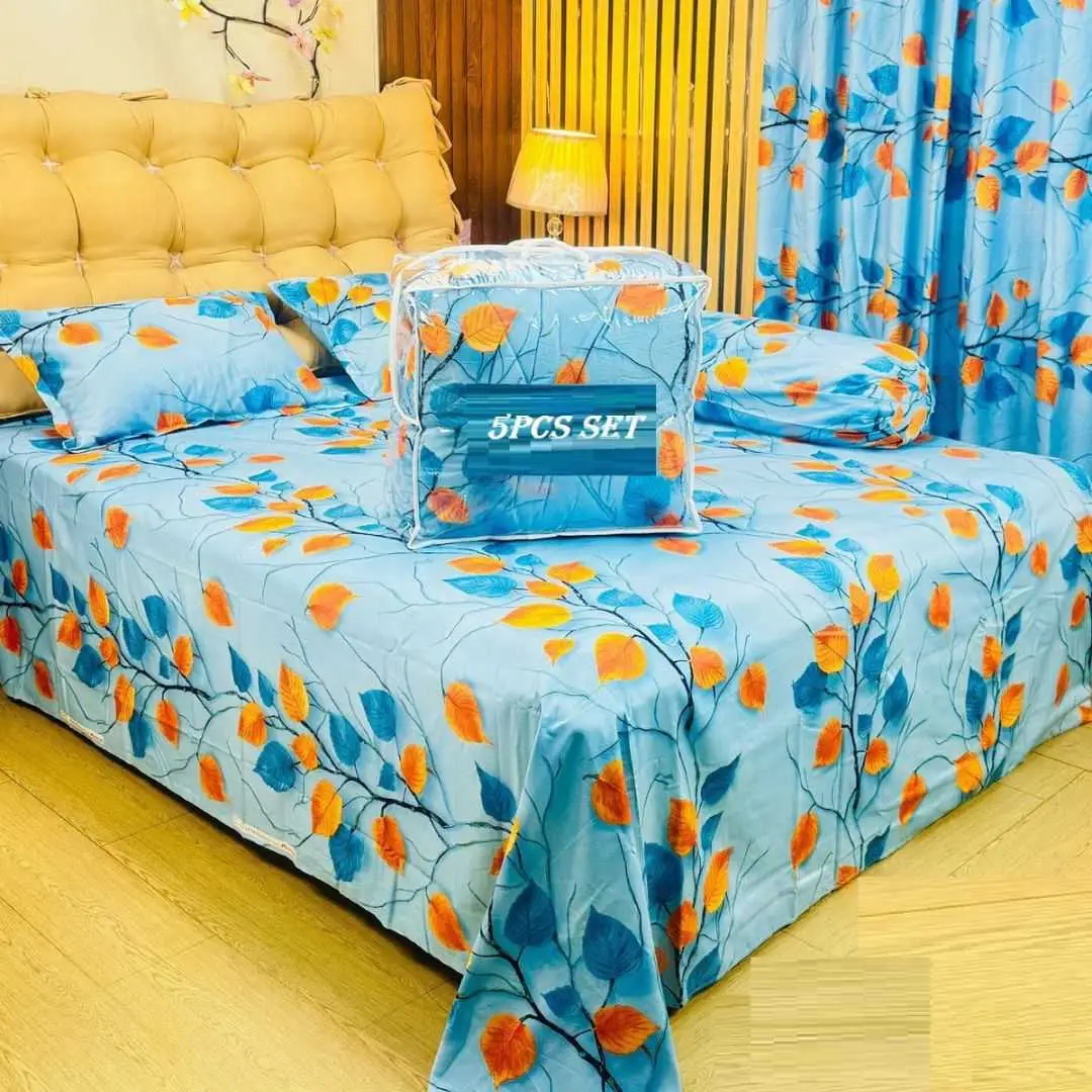 Premium Quality Twill Cotton Comforter 5 Pcs Set