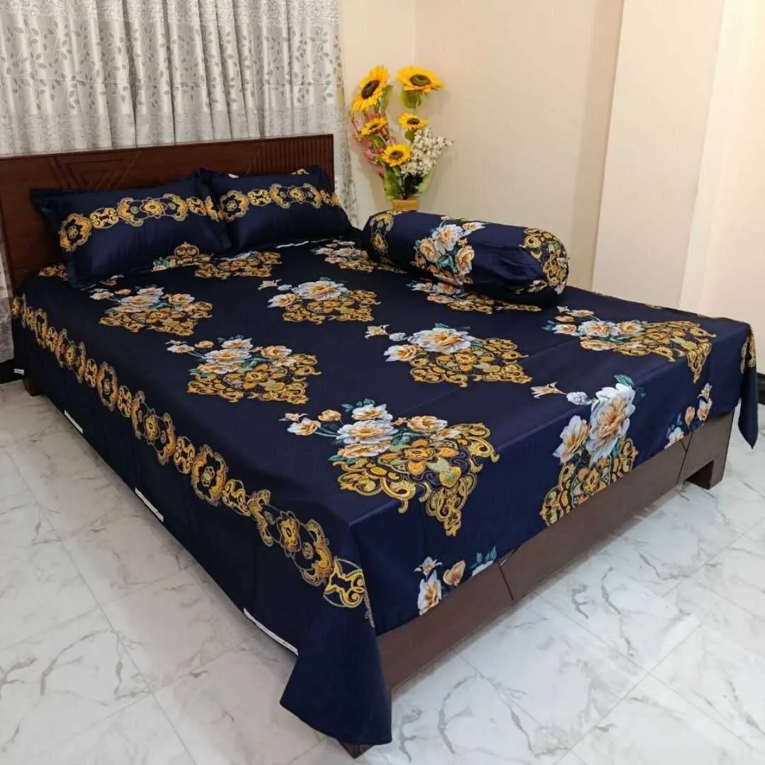 Luxury King size Bed Sheet with Matching Pillow covers