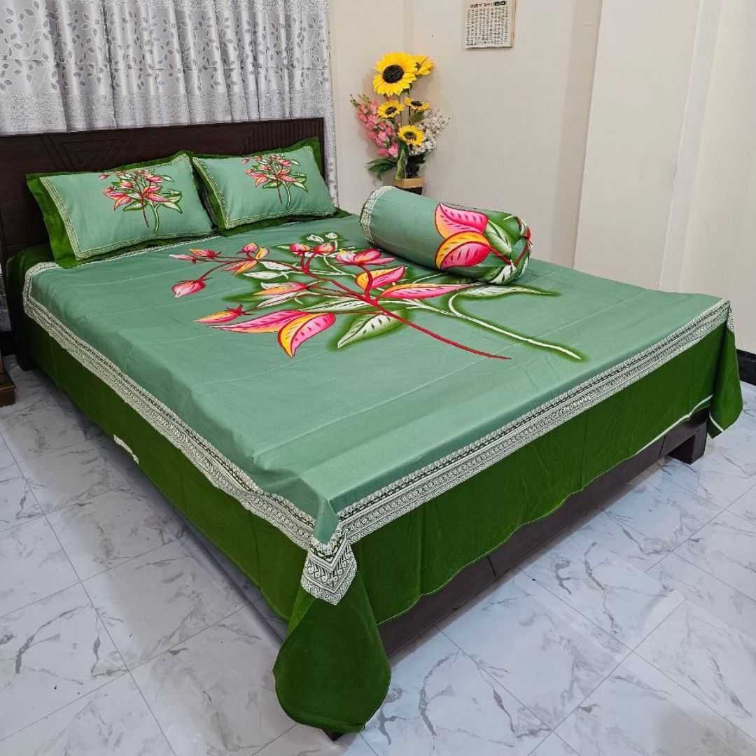 Luxury King size Bed Sheet with Matching Pillow covers
