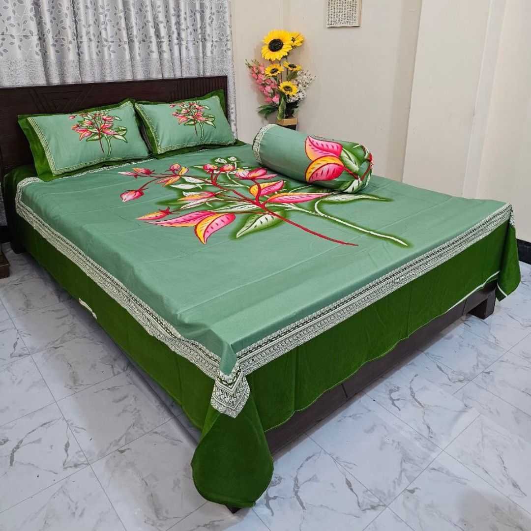 Luxury King size Bed Sheet with Matching Pillow covers - Image 2