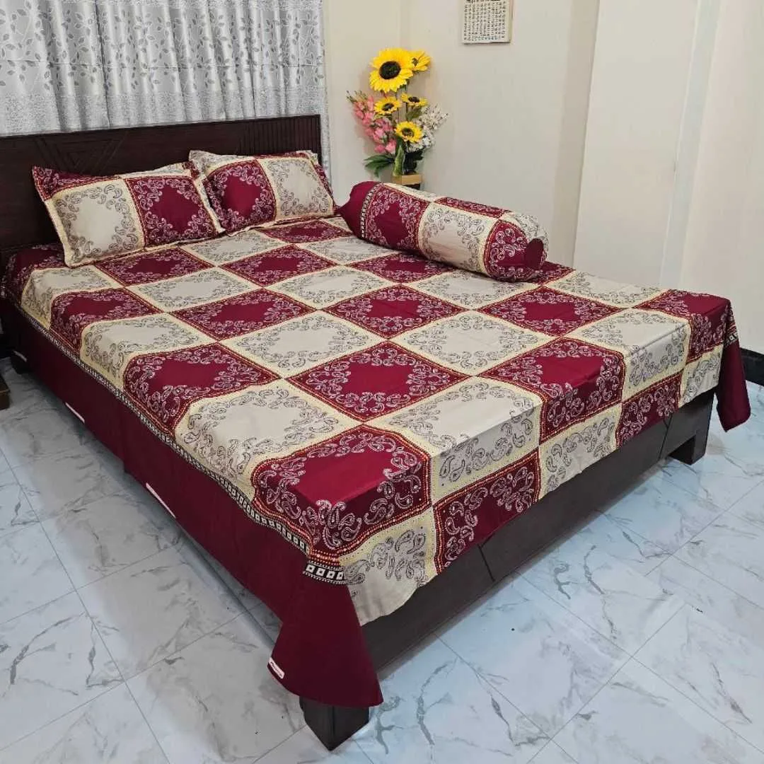 Luxury King size Bed Sheet with Matching Pillow covers