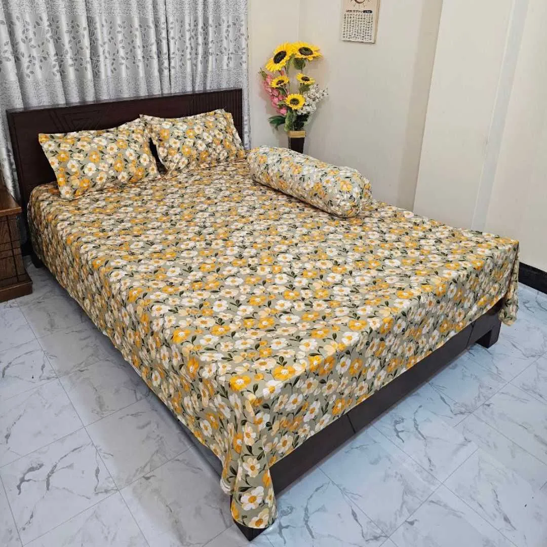 Luxury King size Bed Sheet with Matching Pillow covers