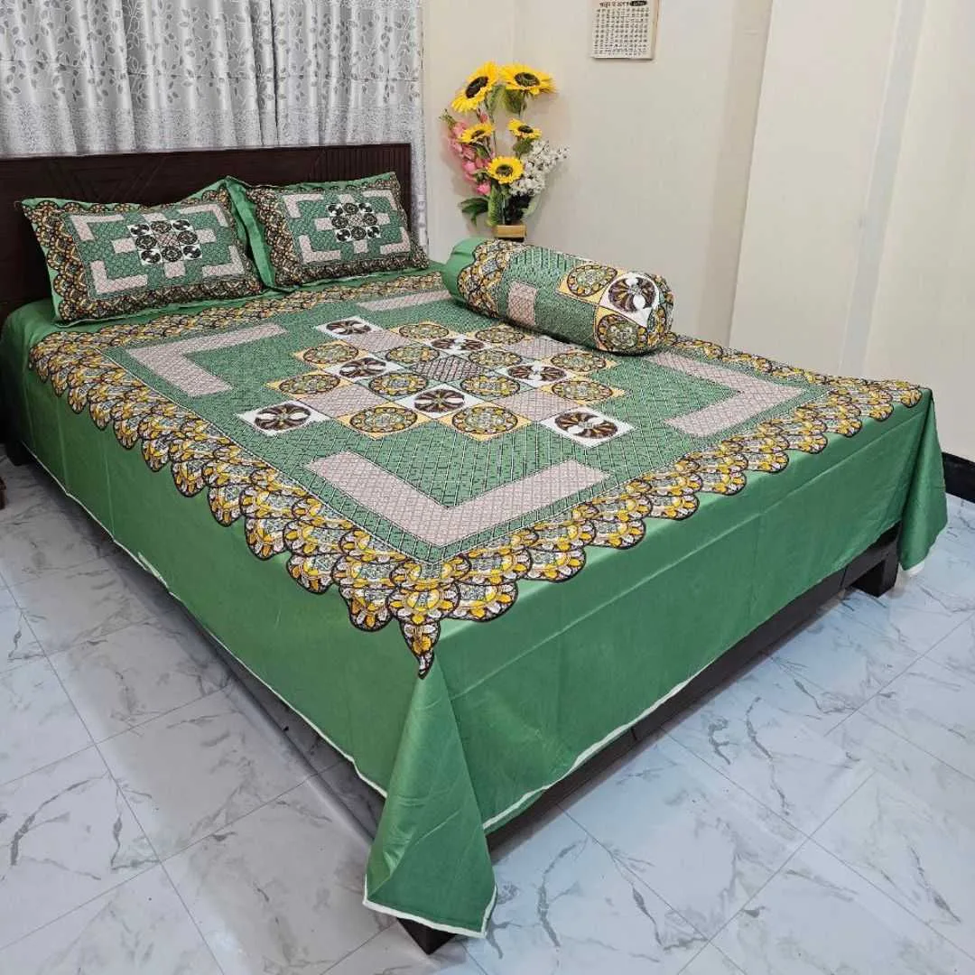 Luxury King size Bed Sheet with Matching Pillow covers