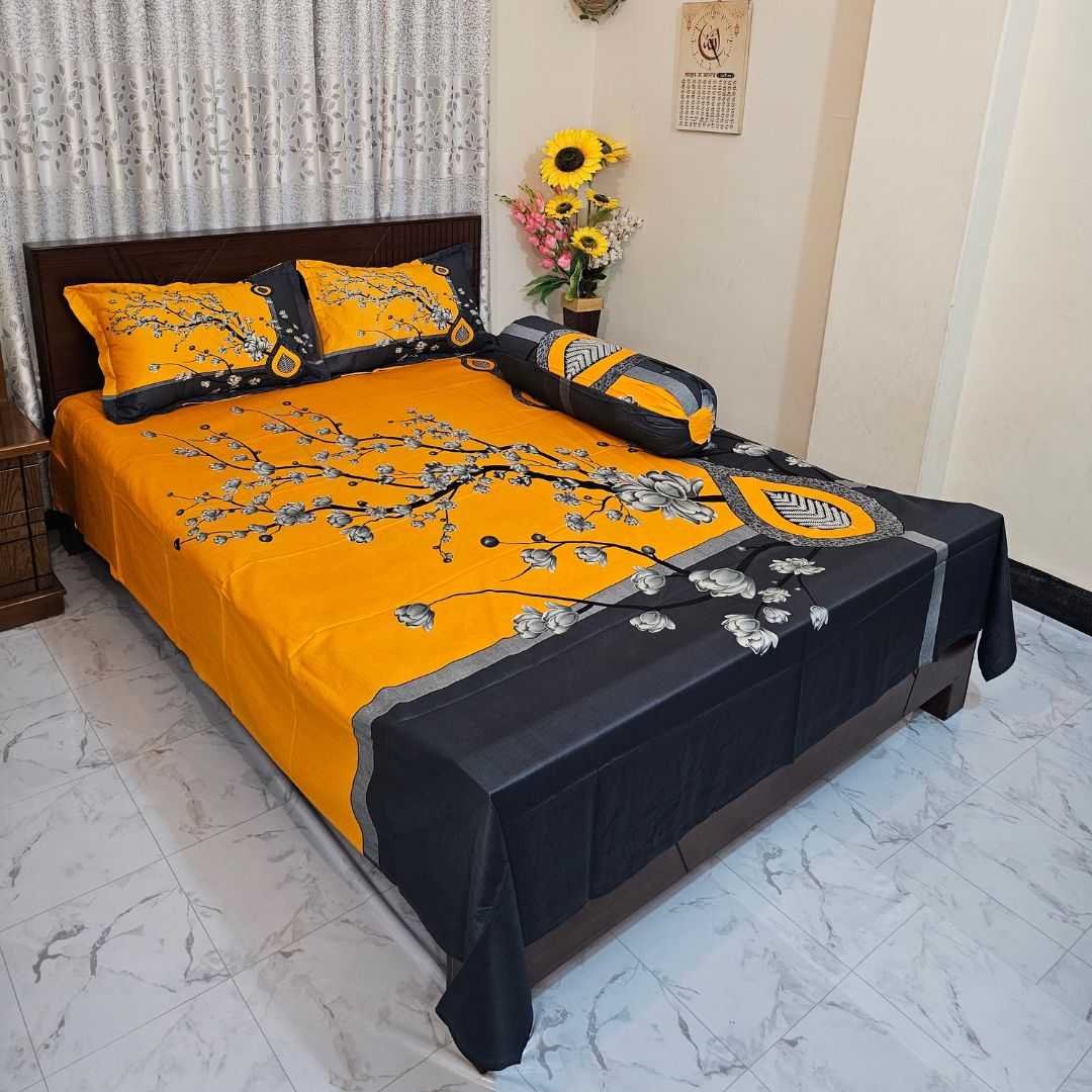 Luxury King size Bed Sheet with Matching Pillow covers