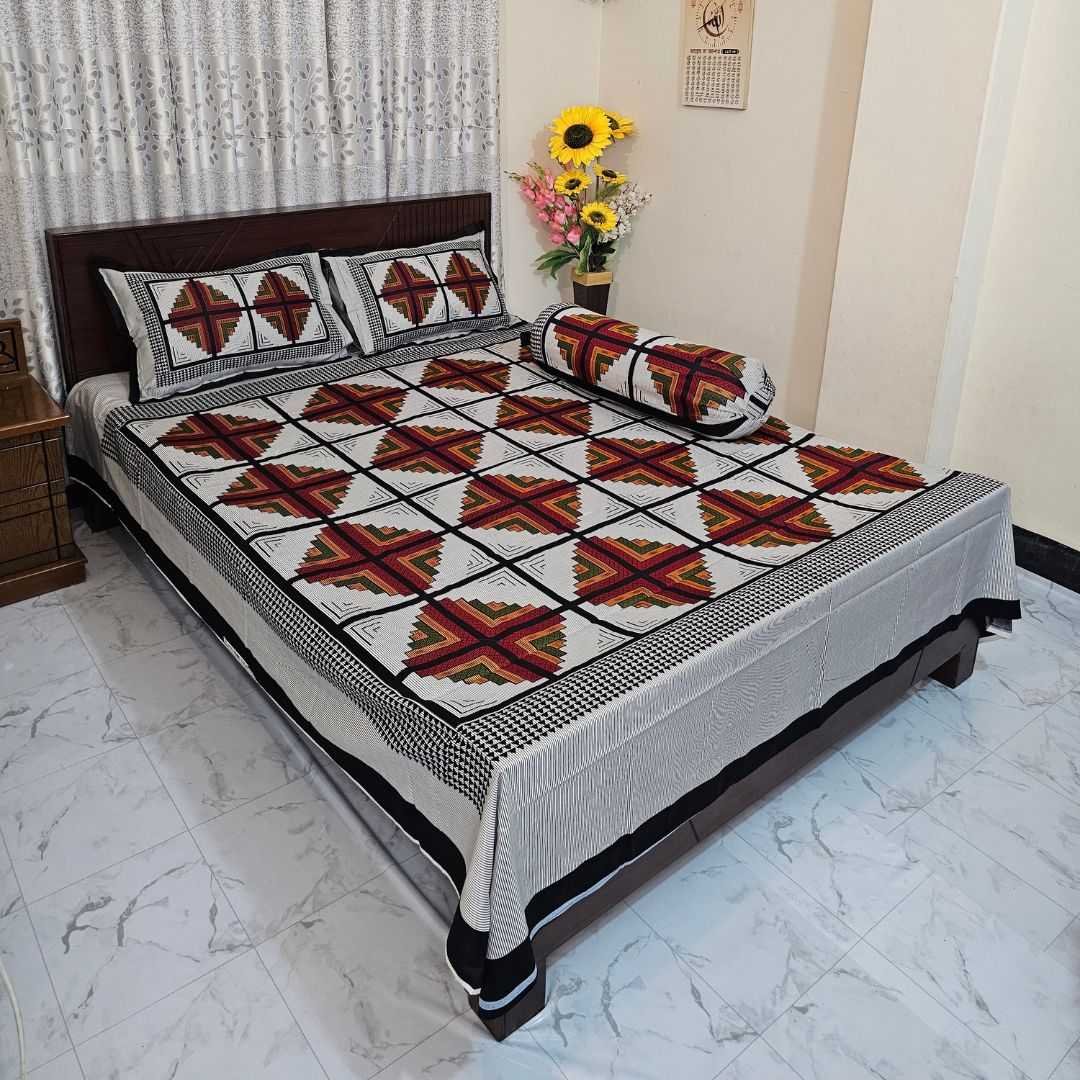Luxury King size Bed Sheet with Matching Pillow covers