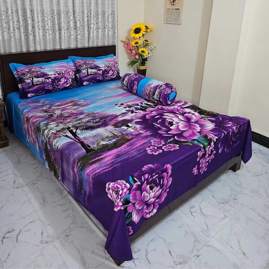 Luxury King size Bed Sheet with Matching Pillow covers