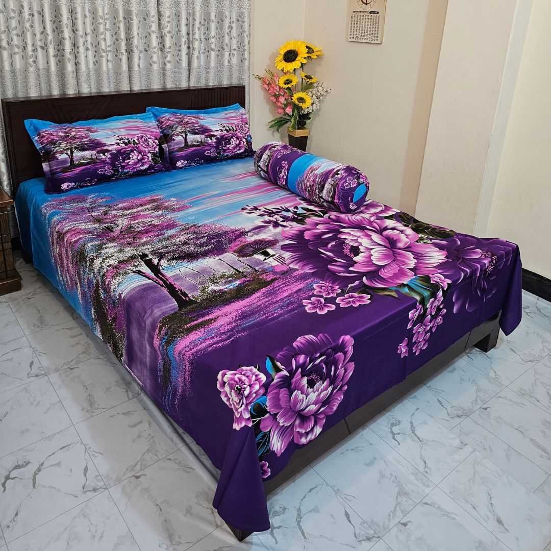 Luxury King size Bed Sheet with Matching Pillow covers - Image 3