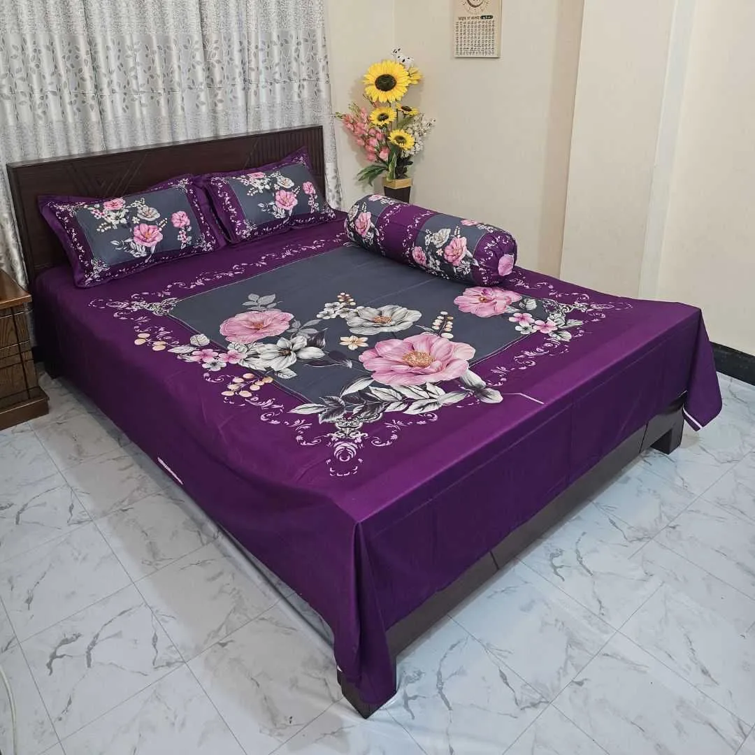 Luxury King size Bed Sheet with Matching Pillow covers - Image 2