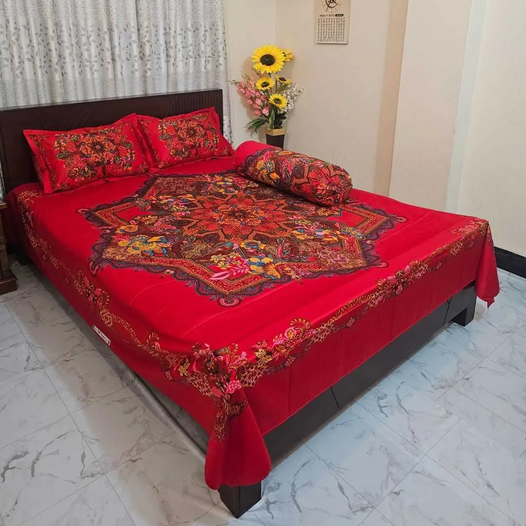 Luxury King size Bed Sheet with Matching Pillow covers
