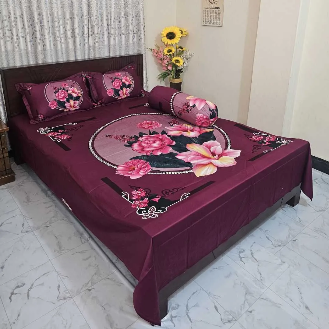Luxury King size Bed Sheet with Matching Pillow covers