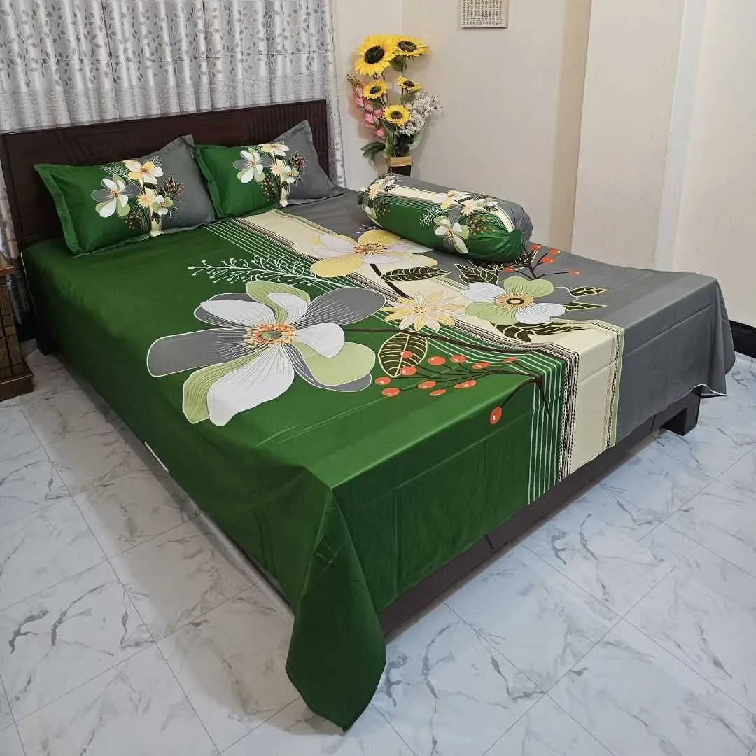 Luxury King size Bed Sheet with Matching Pillow covers - Image 2