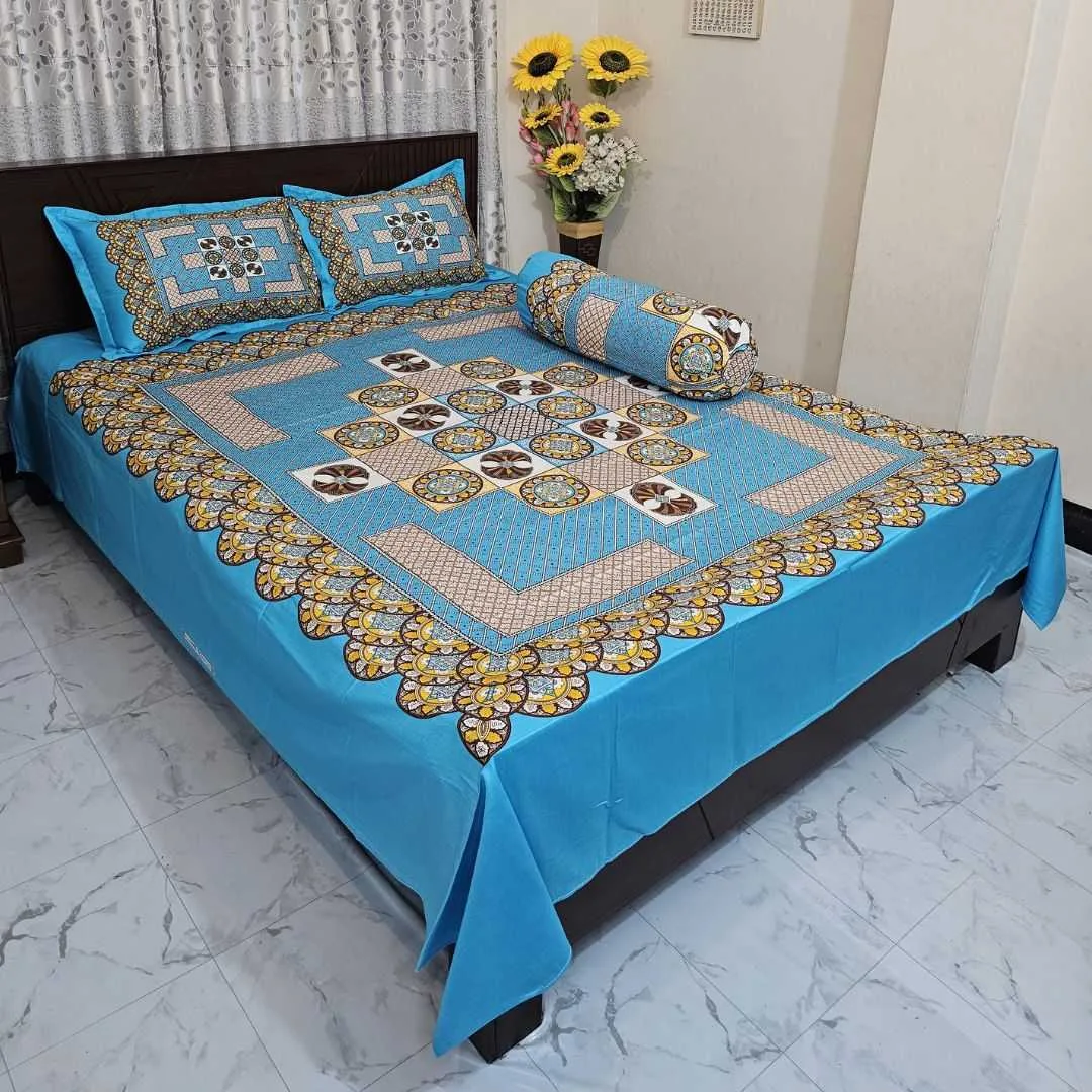 Luxury King size Bed Sheet with Matching Pillow covers - Image 2