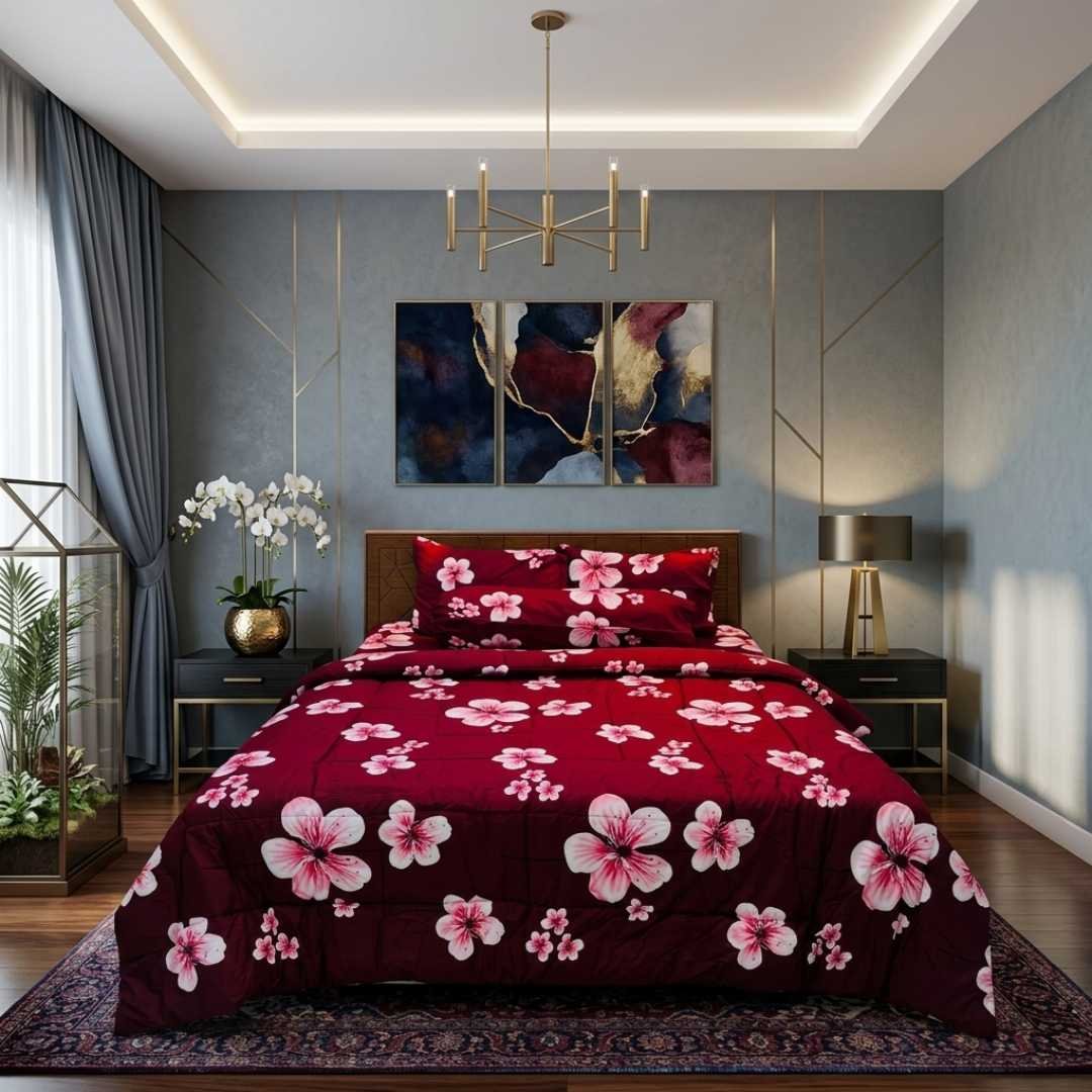 Premium Quality Twill Cotton Comforter 5 Pcs Set